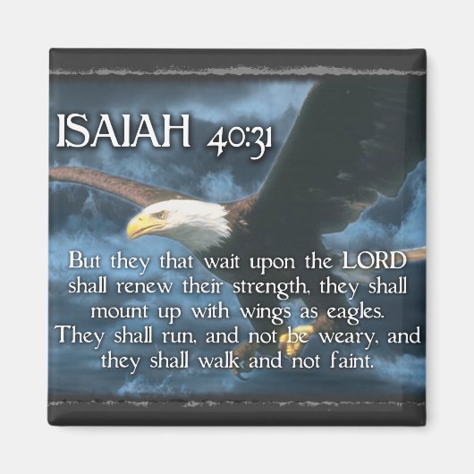 ISAIAH 40:31翼を持つ山としてイーグルス マグネット (正面)
