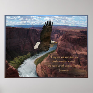 Isaiah 40:31 Eagle Scripture Poster Print ポスター