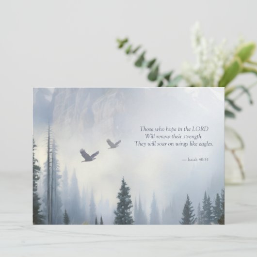Isaiah 40:31 Eagles Wings Scripture Note Card (スタンド正面)