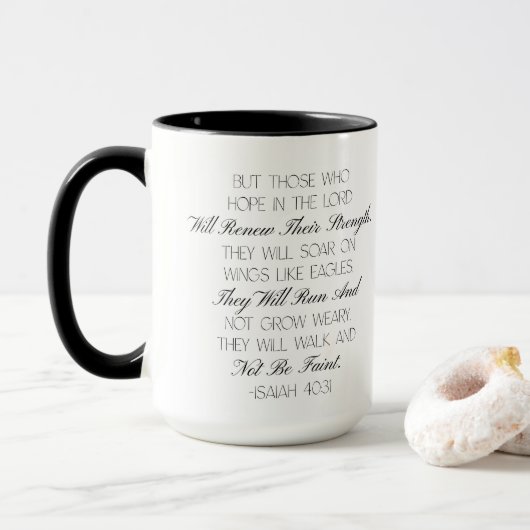 Isaiah 40:31 Hope Bible Verse Mug  マグカップ (ドーナツ付き)