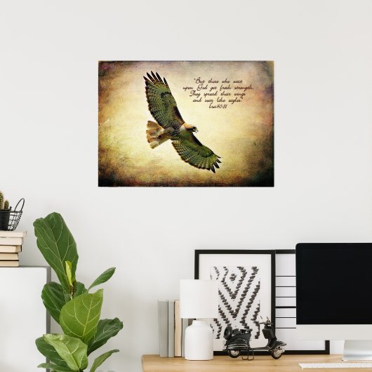 Isaiah 40:31 Inspirational Poster ポスター (ホームオフィス)