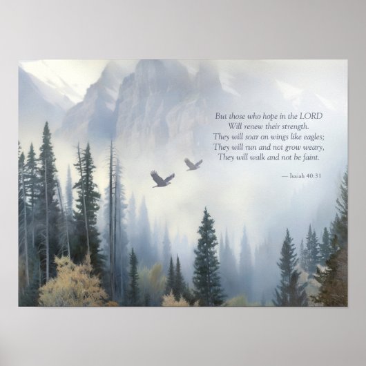 Isaiah 40 31 Soar Like Eagles Scripture Poster ポスター (正面)