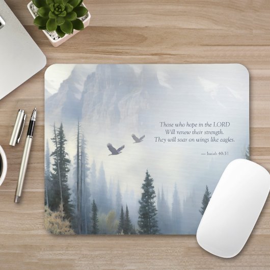 Isaiah 40:31 Wings Like Eagles Scripture Mousepad マウスパッド
