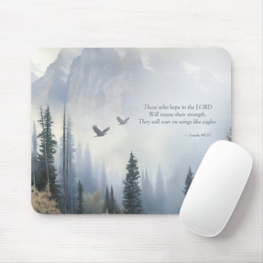 Isaiah 40:31 Wings Like Eagles Scripture Mousepad マウスパッド (マウス)