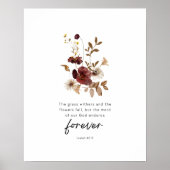 Isaiah 40:8 Floral Scripture Poster – The Word End ポスター (正面)