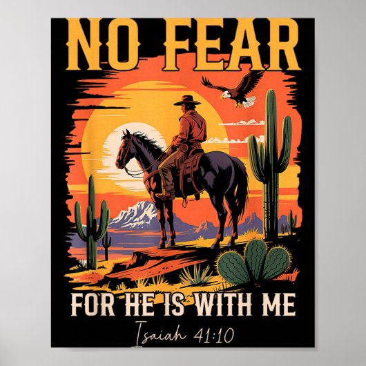 Isaiah 41_10 Cowboy Bible Verse Christian Western  ポスター (正面)