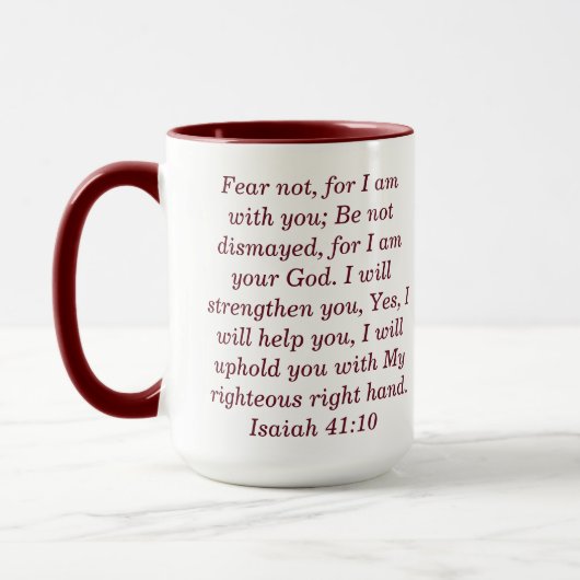 Isaiah 41:10 Custom Scripture Two-Tone Coffee Mug マグカップ (左)