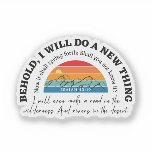Isaiah 43:19 Behold I will do a new thing シール (正面)