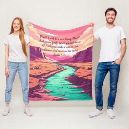 Isaiah 43:19 Fleece Blanket River Desert フリースブランケット