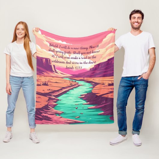 Isaiah 43:19 Fleece Blanket River Desert フリースブランケット (インサイチュ)