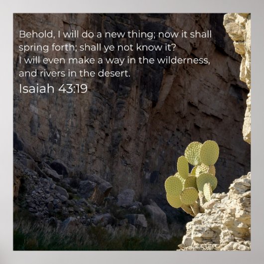 Isaiah 43:19 KJV Wall Art – Scripture Poster ポスター (正面)