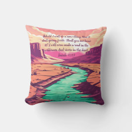 Isaiah 43:19 Throw pillow River Desert クッション