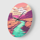 Isaiah 43:19 Throw pillow River Desert ラージ壁時計 (傾斜)