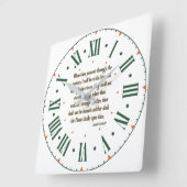 Isaiah 43:2 KJV Bible Verse Roman Numeral スクエア壁時計 (傾斜)