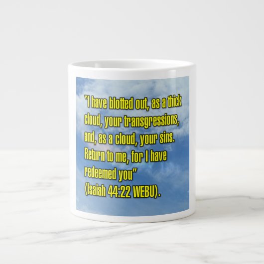 Isaiah 44:22 WEBU Mug ジャンボコーヒーマグカップ (正面)
