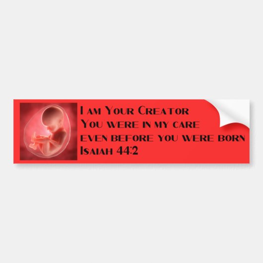 Isaiah 44:2 Pro Life Bumperステッカー バンパーステッカー (正面)