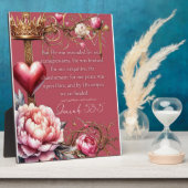 Isaiah 53:5 Healing Scripture | Watercolor Pink フォトプラーク (側面)