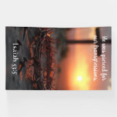 Isaiah 53:5 Scripture Art with Crown of Thorns  横断幕 (横)