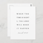 Isaiah 60:22 When the Time is Right ポストカード (正面/裏面)
