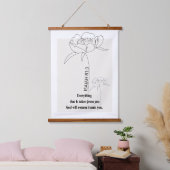 Isaiah 61:3 Floral Line Art Print – "God Restores" 吊り下げ型タペストリー (寝室)