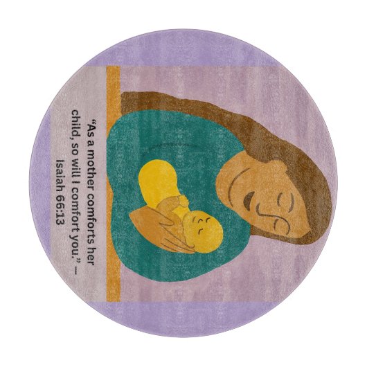 Isaiah 66:13 Comforting Mother and Baby Postcard カッティングボード (正面)