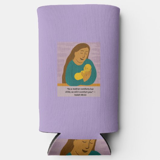 Isaiah 66:13 Comforting Mother and Baby Postcard スリム缶クーラー (正面)