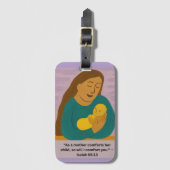Isaiah 66:13 Comforting Mother and Baby Postcard ラゲッジタグ (正面縦)