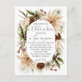 Isaiah 9:6私たちクリスマスオーバルフローラフレーム ポストカード (正面)