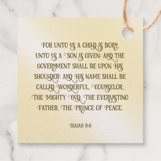 Isaiah 9:6 フェイバータグ (裏面)