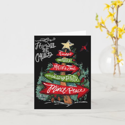 Isaiah 9_6 And He Will Be Called Jesus Christmas C カード (黄色い花)