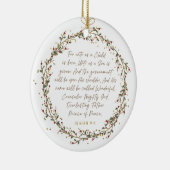 Isaiah 9:6 For Unto Us A Child Christmas Christian セラミックオーナメント (右)