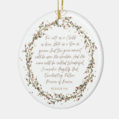 Isaiah 9:6 For Unto Us A Child Christmas Christian セラミックオーナメント (左)