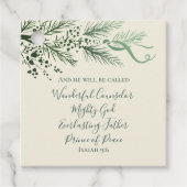 Isaiah 9:6 Personalized Modern Pine Christmas Gift フェイバータグ (正面)
