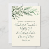 Isaiah 9:6 Scripture Pine & Bow Photo Christmas シーズンカード (正面)