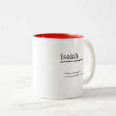 Isaiah、Boy Personalization Name Definition ツートーンマグカップ (正面右)