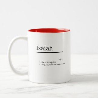 Isaiah、Boy Personalization Name Definition ツートーンマグカップ