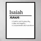 Isaiah、Boy Personalization Name Definition ポスター (正面)