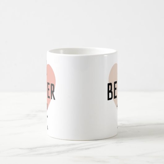 ISBetterの半分のハート名パーソナライズされたのカップル コーヒーマグカップ (中央)