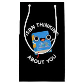 ISBN考えのAbout Youおもしろい Book Pun Dark BG スモールペーパーバッグ (正面)