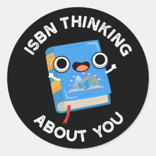 ISBN考えのAbout Youおもしろい Book Pun Dark BG ラウンドシール