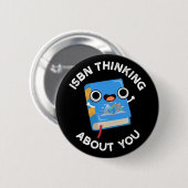 ISBN考えのAbout Youおもしろい Book Pun Dark BG 缶バッジ (正面&裏面)