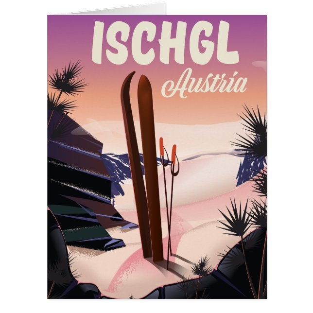 Ischglオーストリアヴィンテージスキーポスター。 (正面)