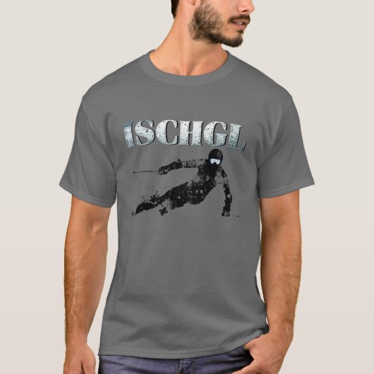 Ischgl Proスキーヤー、スキーボード Tシャツ (正面)