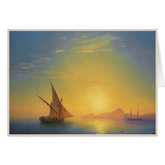 IschiaのイヴァンAivazovskyの海景水上の日没 (正面横)