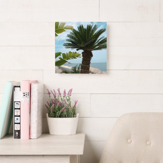 Ischia Ponte Oceanfront Palm Serenity 1 スクエア壁時計 (読書スペース)