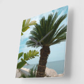 Ischia Ponte Oceanfront Palm Serenity 1 スクエア壁時計 (傾斜)