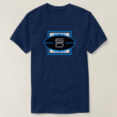 ISD ユニセックス ブルー ホワイト ロゴタイプ I Tシャツ (デザイン正面)