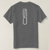 ISD ユニセックス ホワイト ロゴ ベーシック T シャツ (デザイン裏面)