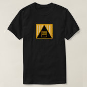 ISD ユニセックス 黒と金 三角形 シンボル Tシャツ (デザイン正面)