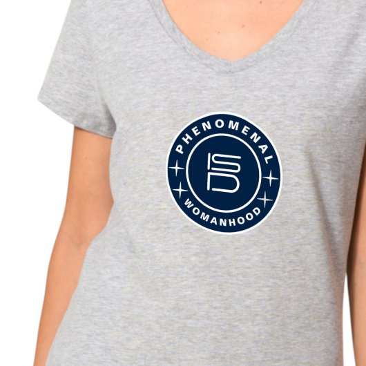 ISD Women's Phenomenal Womanhood V-Neck  Tシャツ